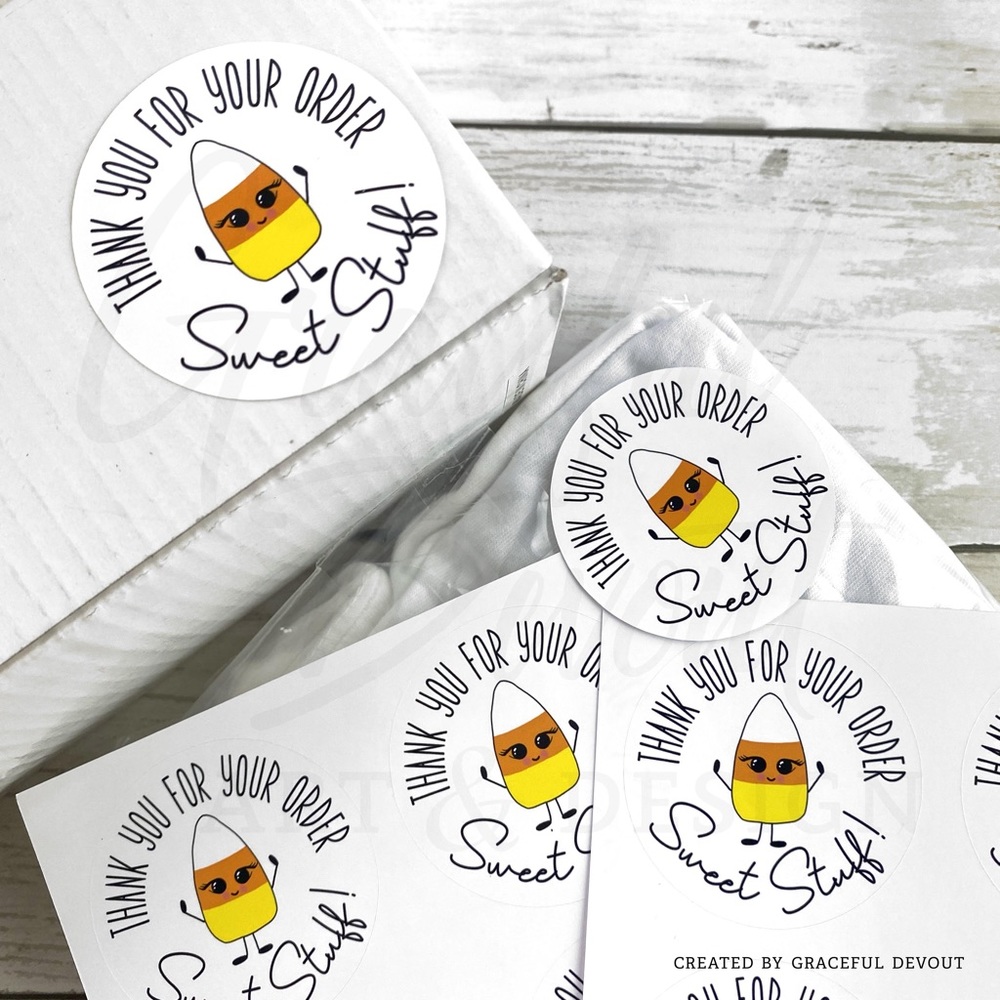 Thank You For Your Order! Sweet Stuff! 2" (inches) 96ct.) Stickers - Picture 4 of 5